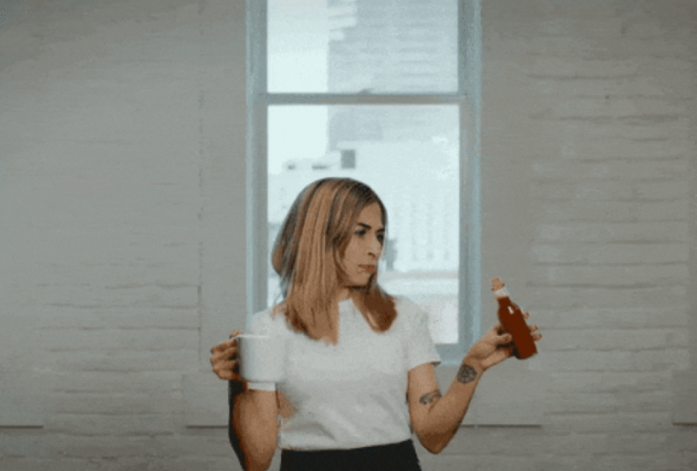 woman with sauce